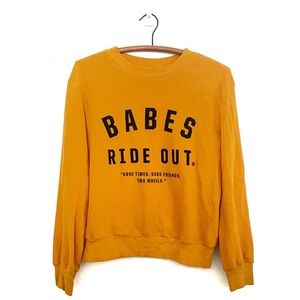 Babes Ride Out Throwback Official Crew Neck Sweatshirt Motorcycle Size Small